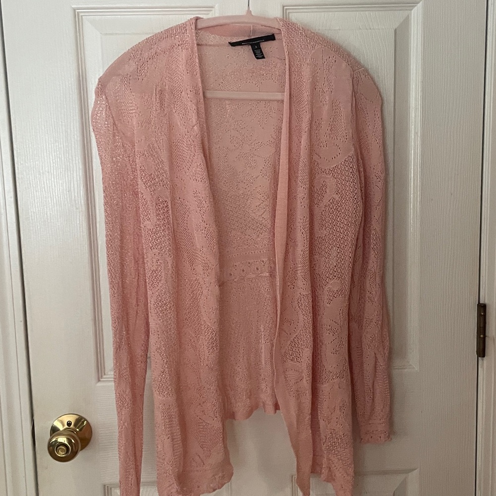 White House Black Market pink feminine cardigan. excellent preowned condition